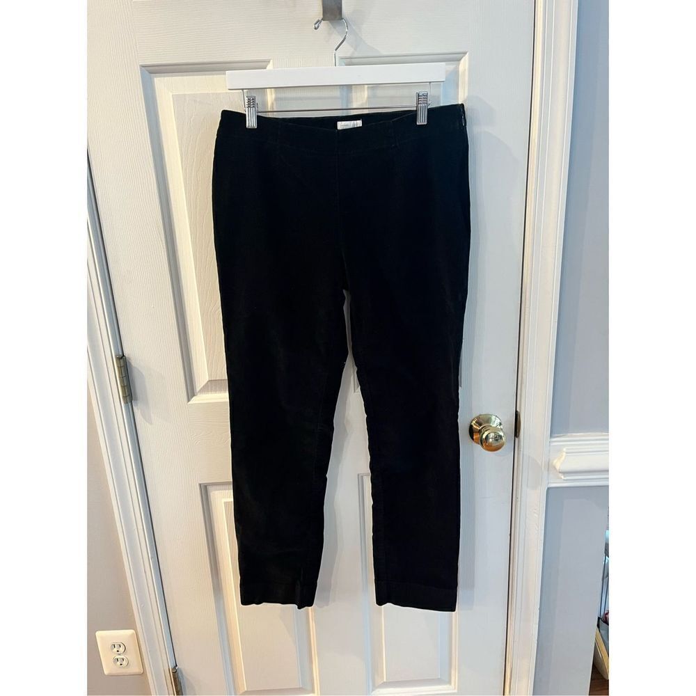J. Jill Black Corduroy Velvet Side Zip Pants sz 8 EUC